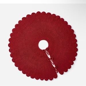 Scalloped Knit Tree Skirt Red/Burgundy- Threshold designed with Studio McGee